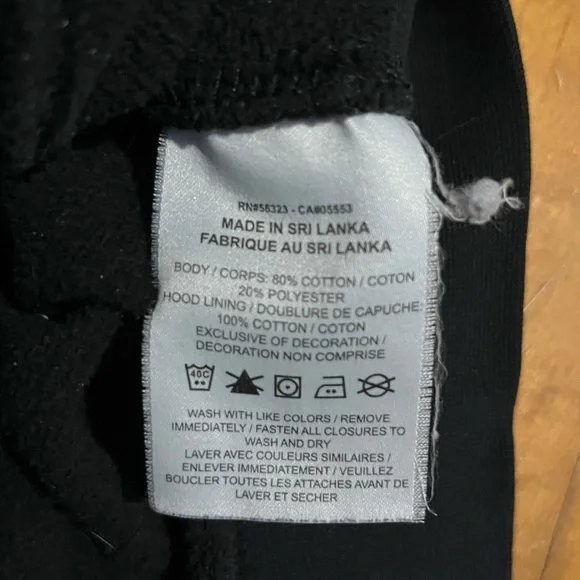 Nike Black Full-Zip Hooded Sweatshirt with White Swoosh Mens Small - Picture 5 of 7